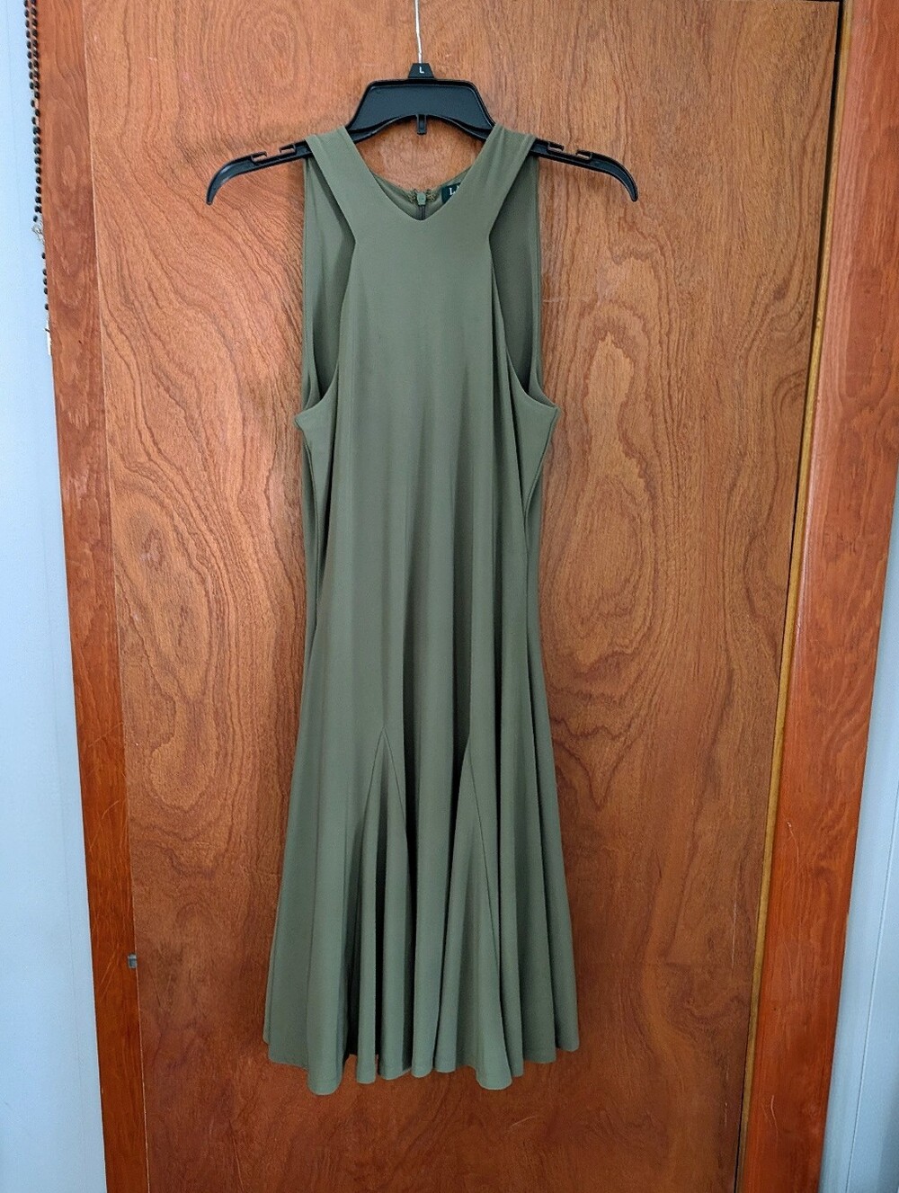 Ralph Lauren Olive Green Sleeveless Midi Dress